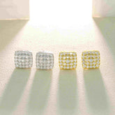 GL Hiphop Jewelry 925 Sterling Silver VVS Moissanite Square Earrings